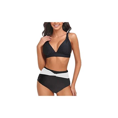 Chechury Donna Costume Da Bagno Push Up Bikini A Vita Alta Imbottito Scollo A V Bikini Set Donna