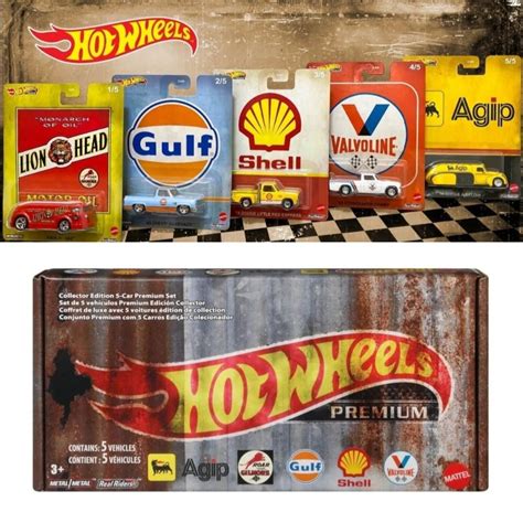 Set Of 5 MISB Hot Wheels Premium Pop Culture Fuel Vintage Oil Lion Head 1937 Haulin Gas Gulf