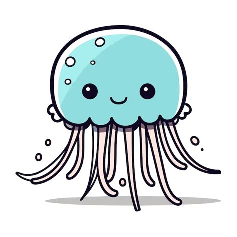 Premium Vector Cute Jellyfish Cartoon Vector Illustration Cute