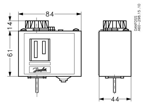 Danfoss Реле температуры KP 78, термобаллон с капилляром 2 м, 30-90°C ...