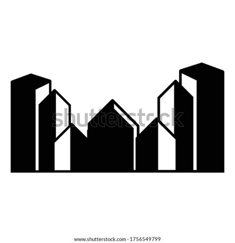 Vector City Buildings Silhouette Icons Stock Vector Royalty Free