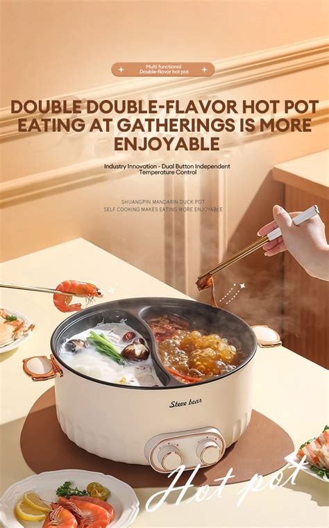 Double Flavor Pot Household Electric Hot Pot Yuanyang Pot Multi Cooker Periuk Elektrik Shopee