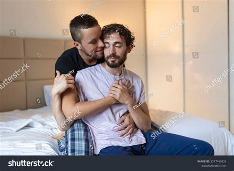 Happy Gay Couple Lying Down On Stock Photo Shutterstock