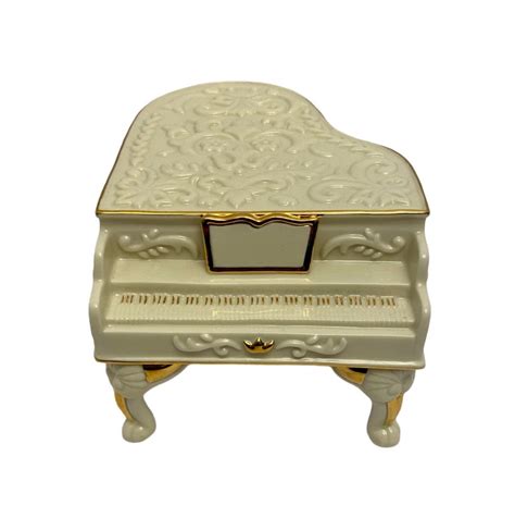 Vintage San Francisco Music Box Grand Piano Porcelain Music Box Fur