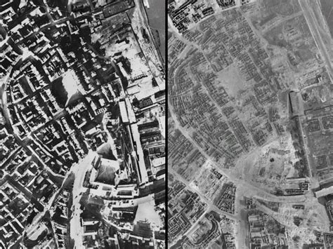Warsaw Old Town Before And After Ww2 Maps On The Web