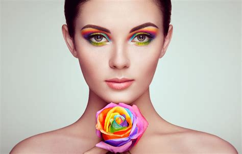 Wallpaper Flower Look Background Model Portrait Makeup Hairstyle