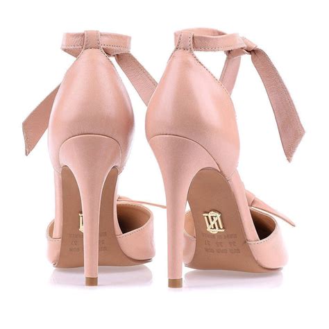 Scarpin Salto Alto Couro Lace Up Nude UZA Shoes Sapatos Femininos