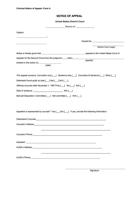 Top Court Appeal Form Templates Free To Download In Pdf Format