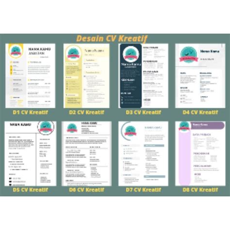jual desain cv kreatif paket lengkap  termasuk lamaran kerja cv