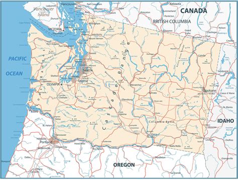 Washington Cities Map - Guide of the World