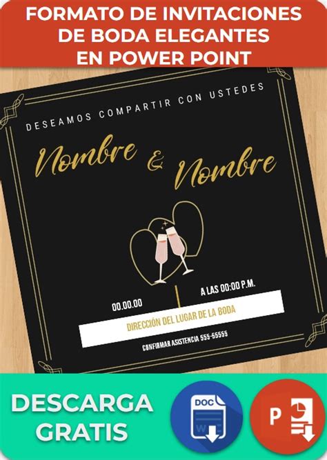 Invitaciones De Boda Elegantes Powerpoint Canva Ejemplos Y Plantillas