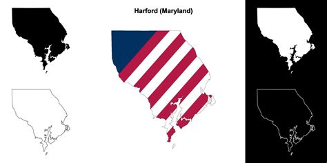 Harford County Maryland Outline Map Set 43105506 Vector Art At Vecteezy
