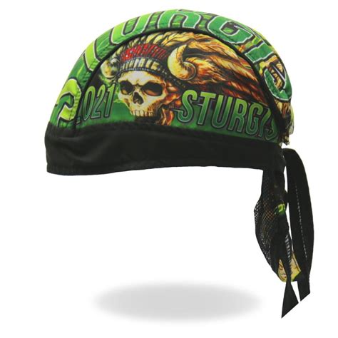 Sturgis 2021 ヘッドラップ 緑 スカル スタージス 81周年 バンダナ ヘルメットインナー サイズフリー 米国直輸入 ホットレザー