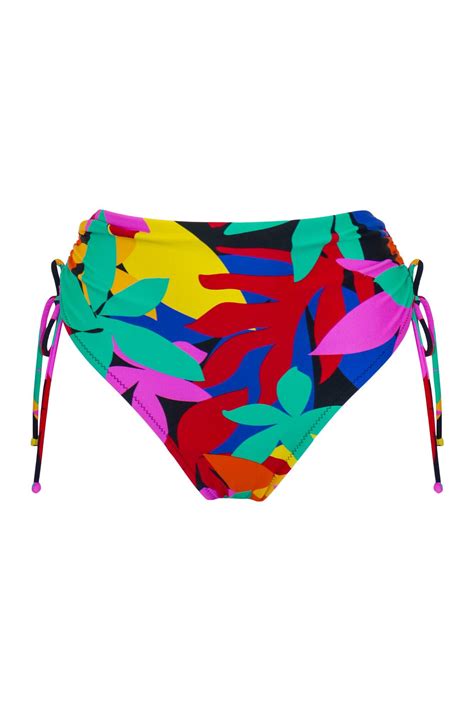 Maya Bay Adjustable High Waist Tummy Control Bikini Brief In Multi Pour Moi