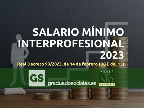 Salario Mínimo Interprofesional 2023 SMI GraduadoSociales es