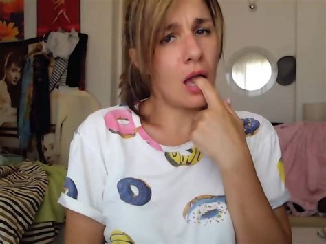 Blonde Cougar Licking Her Finger After Touch Pussy