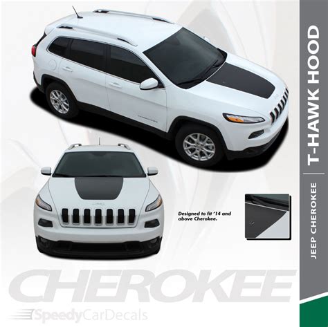 Jeep Cherokee Trailhawk Hood Decals T-HAWK 3M 2014-2024 Premium Auto Striping - SpeedyCarDecals ...