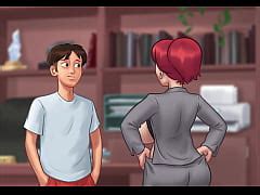 Summertime Saga Redhead Milf With Huge Boobs Has Sex With Student With Huge Cock Tina