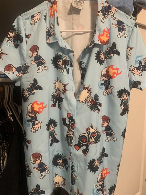 My Hero Academia Funimation Hot Topic Button Up Shirt Gem