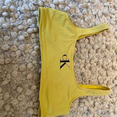 Yellow Calvin Klein Bikini Top In Great Condition A Depop