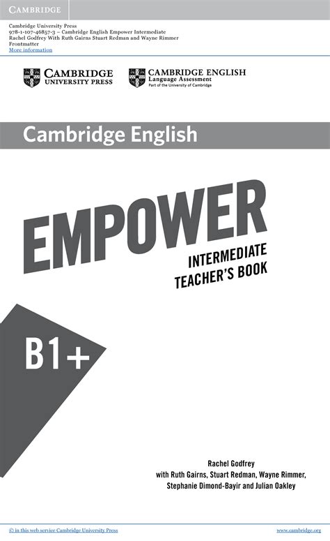 Pdfcoffee.com b1-intermediate-teacher-book-5-pdf-free - Cambridge ...