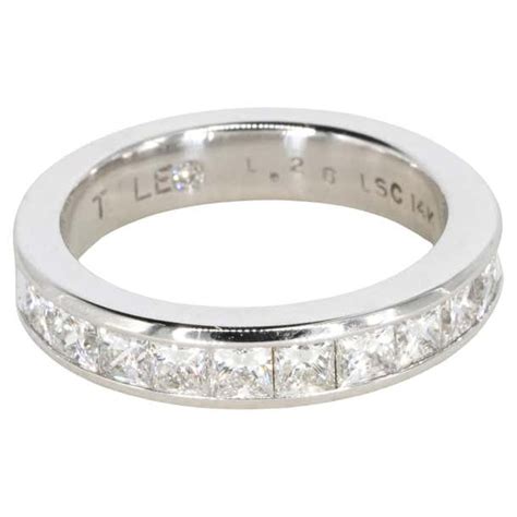 Leo Princess Brilliant Cut Diamond Eternity Band In 14k White Gold For