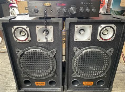 Videoke Set 200watts X 2 Speaker Promac Amplifier And Speaker With