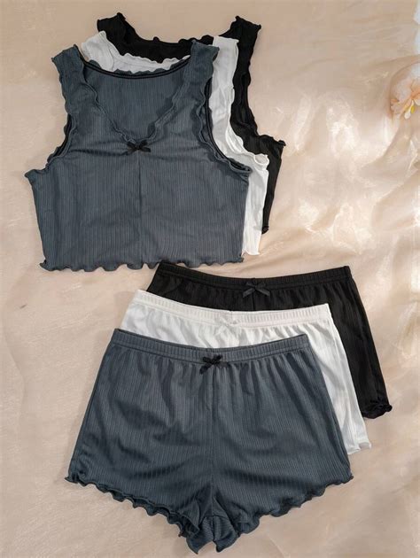 Sets Lettuce Trim Lingerie Set Shein Usa