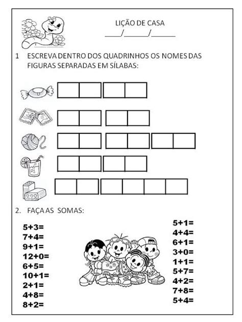 Lição De Casa Para Imprimir - Atividades de alfabetização: Lição para casa | Dever de matemática ...