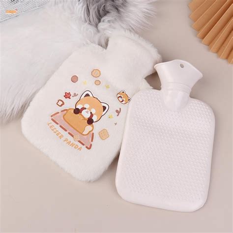 Sweet Cute Rabbit Hot Water Bottle Bag For Girls Plush Shoulder Hand Warmer Heat Pack Warm Belly