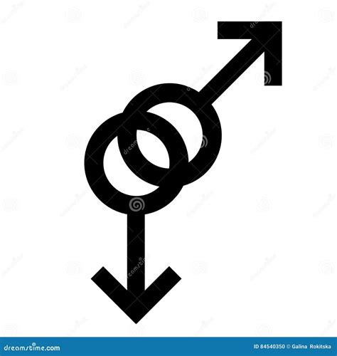Sex Homosexual Black Symbol Gender Man Symbol Male Abstract Symbol Vector Illustration Stock