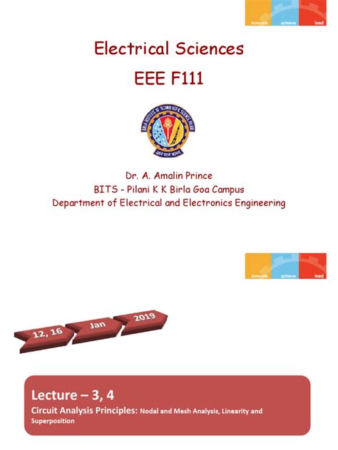Lecture 3,4 PDF | PDF | Electrical Network | Network Analysis ...
