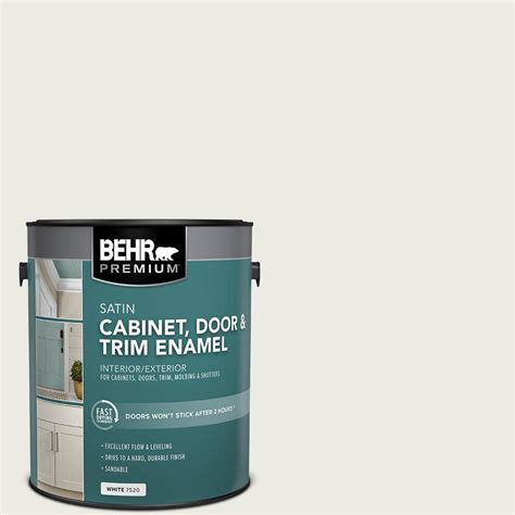 Behr Premium 1 Gal Ppu24 14 White Moderne Satin Enamel Interior