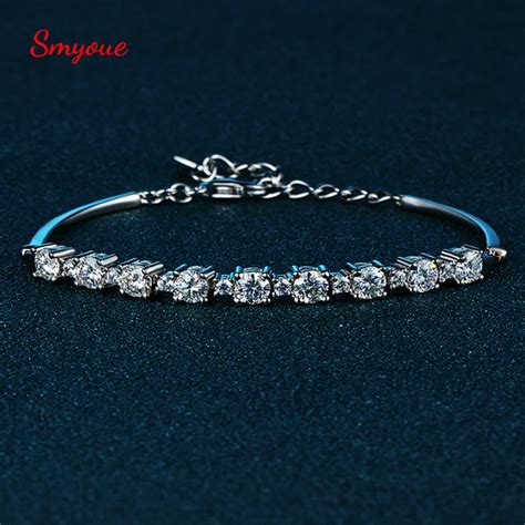 Smyoue D Color Total 2 7 Carat Moissanite Bracelets For Women High Quality 925 Sterling Silver