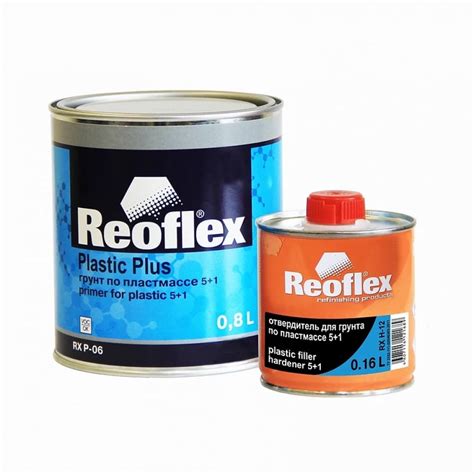 Грунт по пластмассе Reoflex 5+1 0.8 л, серый RX P-06/800 - выгодная ...