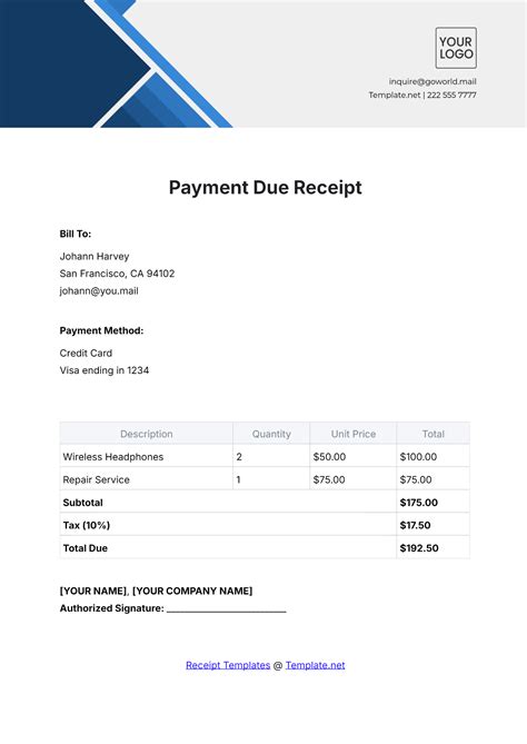 Free Loan Payment Receipt Template to Edit Online