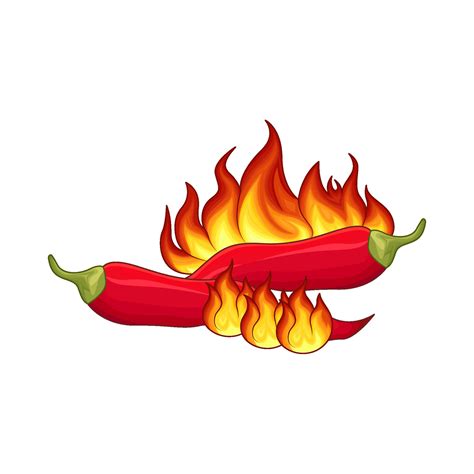 Hot Chili Fire Illustration Vector Art At Vecteezy