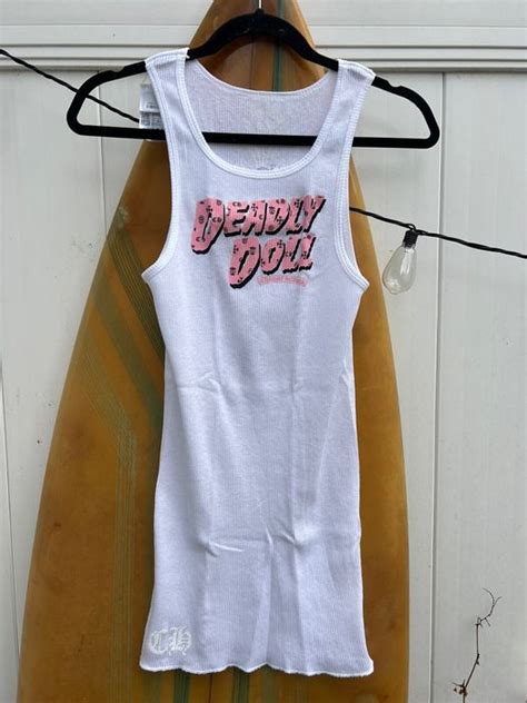 Chrome Hearts Chrome Hearts Deadly Doll White Rib Tank Grailed