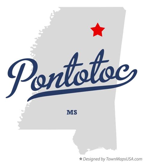 Map of Pontotoc, MS, Mississippi