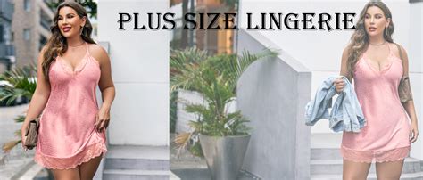 Avidlove Women Lingerie Plus Size Satin Lace Chemise Nightgown Sexy Full Slips Sleepwear L XL