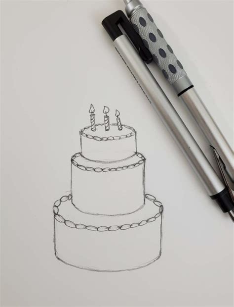 how to draw 3d cake
