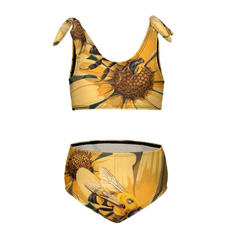 Bee Daisy Flower Girl S Piece Bikini Set Beach Sport Swimsuit Swimwear Y Cm Walmart