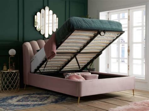 Birlea Lottie Ft Double Pink Fabric Ottoman Bed Frame By Birlea