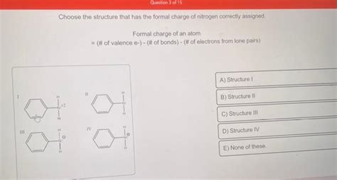 Solved Choose the structure that has the formal charge of | Chegg.com