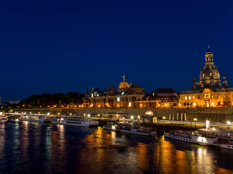 dresden, Germany, Houses, Rivers, Marinas, Ships, Night, Cities
