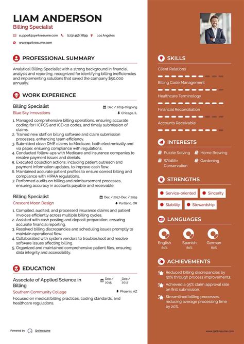 Medical Insurance Billing Resume Sample