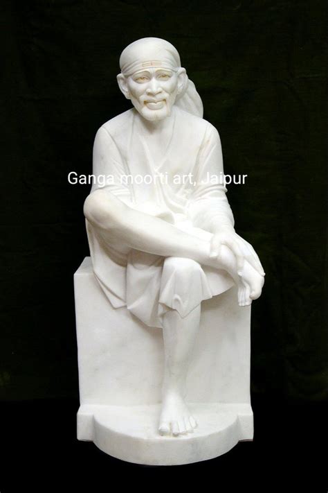 White Traditional Marble Sai Baba Statue For Home Size Inchs At