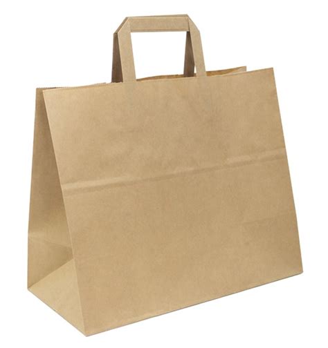 Sac Papier Kraft avec Anses Plates 70g m² 32x22x26cm 250 Utés