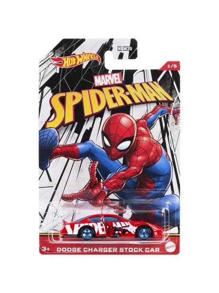 Машинка Hot Wheels тематическая коллекционная оригинал MARVEL Spider Man DODGE CHARGER STOCK CAR