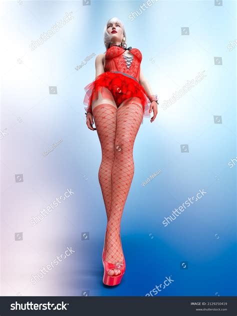 Beautiful Sexy Woman Red Lace Lingerie Stock Illustration Shutterstock